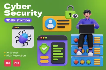 Cyber Security 3D Illustration Pack