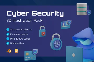 Cyber Security 3D Illustration Pack