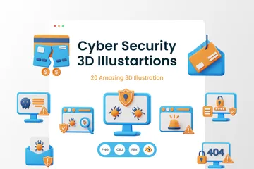 Cyber Security 3D Illustration Pack