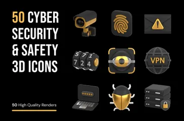 Cyber Security & Safety 3D Icon Pack