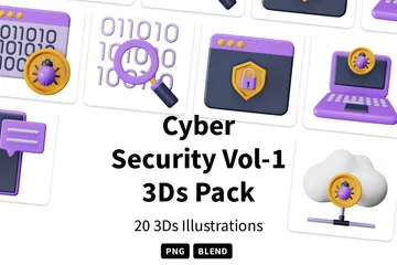 Cyber Security Vol-1 3D Icon Pack