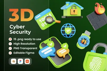 Internet-Sicherheit 3D Icon Pack