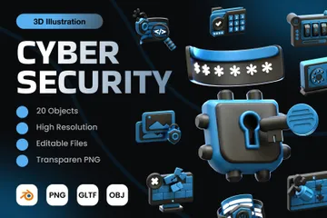 Cyber-Sicherheit 3D Icon Pack