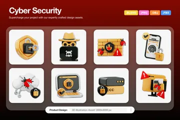 Internet-Sicherheit 3D Icon Pack