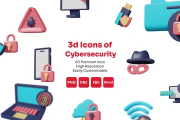 La cyber-sécurité Pack 3D Icon