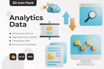 Dados analíticos Pacote de Icon 3D