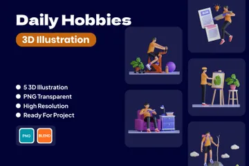 Daily Hobbies 3D Illustration Pack