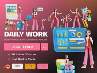 Daily Work 3D Illustration Pack