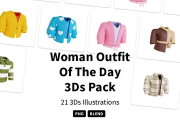 Damen-Outfit des Tages 3D Icon Pack