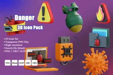 Danger 3D Icon Pack