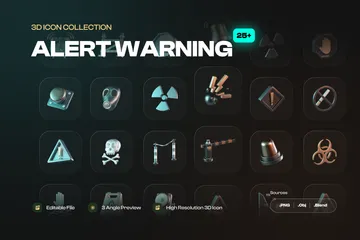 Danger Warning Sign 3D Icon Pack
