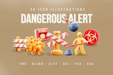 위험한 경고 3D Icon 팩