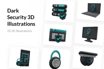 Dark Security 3D Illustration Pack