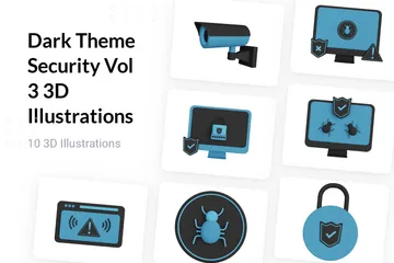 Dark Theme Security Vol 3 3D Illustration Pack
