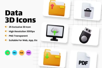 Data 3D Icon Pack