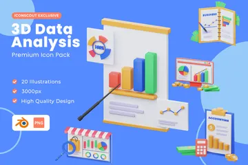 Data Analysis 3D Illustration Pack