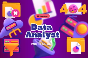 Data Analyst 3D Icon Pack