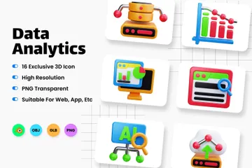 Data Analytics 3D Icon Pack