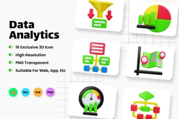 Data Analytics 3D Icon Pack