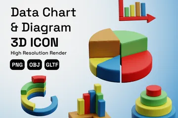 데이터 차트 및 다이어그램 3D Icon 팩