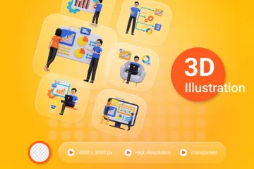 데이터 정보 3D Illustration 팩