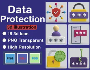 Data Protection 3D Icon Pack