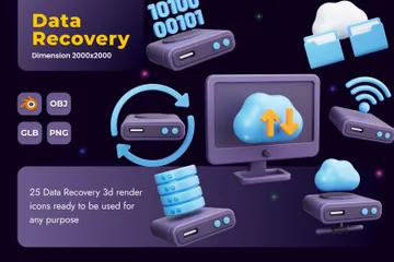 Data Recovery 3D Icon Pack