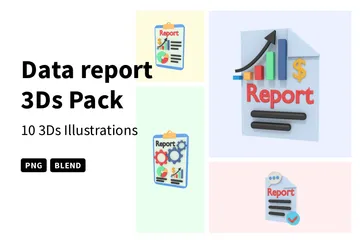 Data Report 3D Icon Pack