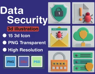 データセキュリティ 3D Iconパック