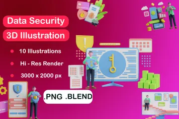 Data Security 3D Illustration Pack