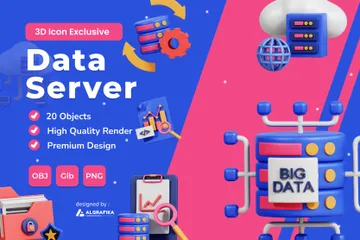 Data Server 3D Icon Pack
