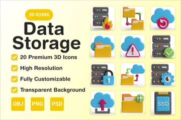 Data Storage 3D Icon Pack