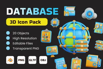 Database 3D Icon Pack