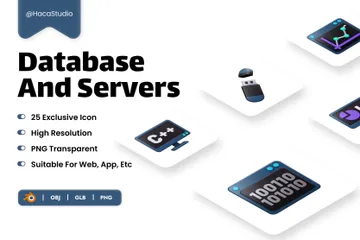 Database And Servers 3D Icon Pack