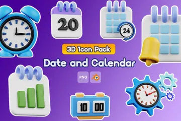 Date And Calendar 3D Icon Pack