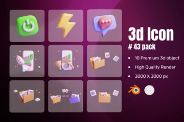 Dateiordnerübertragung 3D Icon Pack