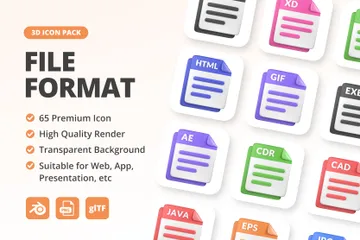 Datei Format 3D Icon Pack