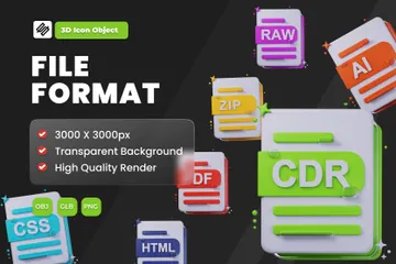 Datei Format 3D Icon Pack