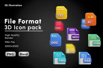 Datei Format 3D Icon Pack