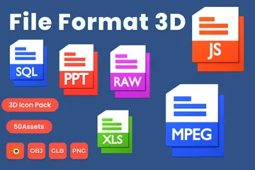 Datei Format 3D Icon Pack