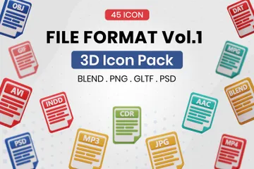 Datei Format 3D Icon Pack