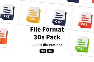 Datei Format 3D Icon Pack