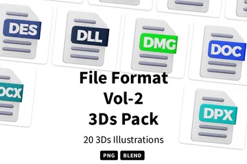 Dateiformat Vol-2 3D Icon Pack