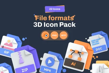 Dateiformate 3D Icon Pack