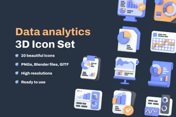Datenanalyse 3D Icon Pack