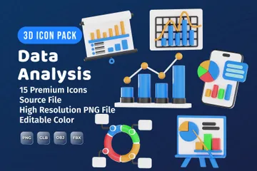 Datenanalyse 3D Icon Pack