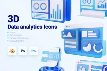Datenanalyse 3D Icon Pack