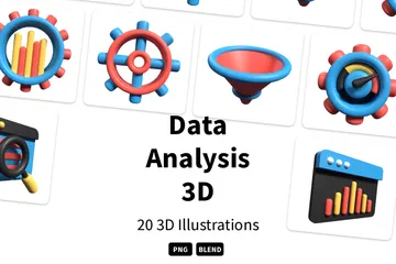 Datenanalyse 3D Illustration Pack