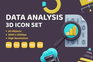 Datenanalyse 3D Icon Pack