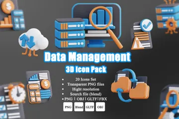 Datenmanagement 3D Icon Pack